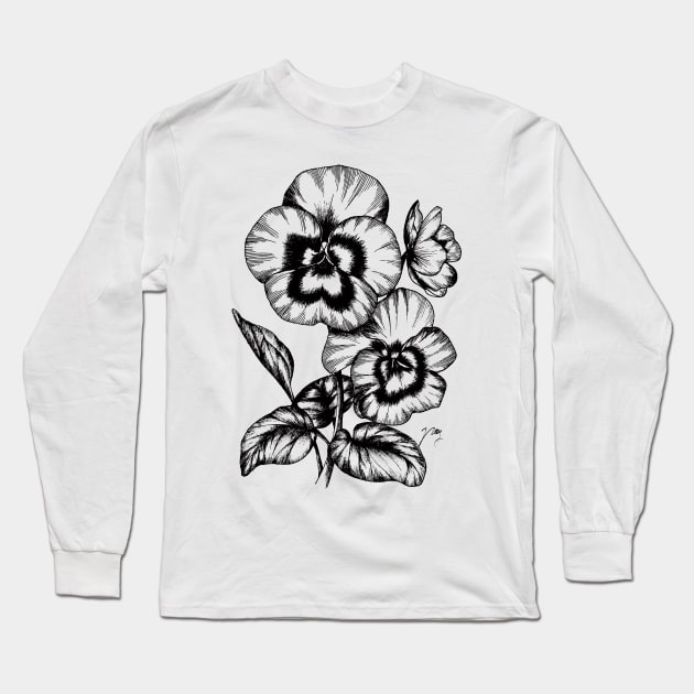 Pansies Long Sleeve T-Shirt by Akbaly